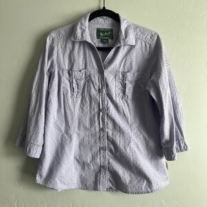 Woolrich Textured Lace Womens Button Up Shirt Lavender Size M